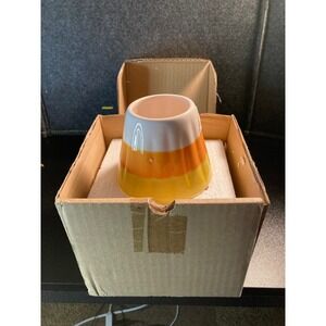 Celebrating Home Candy Corn Candle Topper Capper‎ Stoneware Halloween